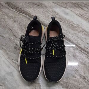 Sorel Black + Yellow Kinetic Impact Running Sneakers